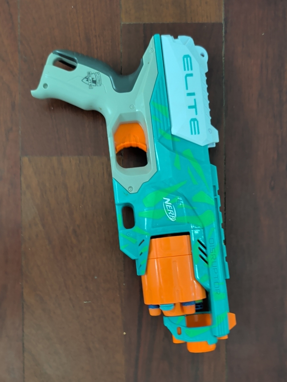 Nerf Elite Disruptor Blaster - Teal, Light Gray and Orange